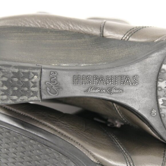 Hispanitas Glove Grey Leather Square Toe Wedge Women's Ankle Boots Shoes Sz 40 - Picture 11 of 14